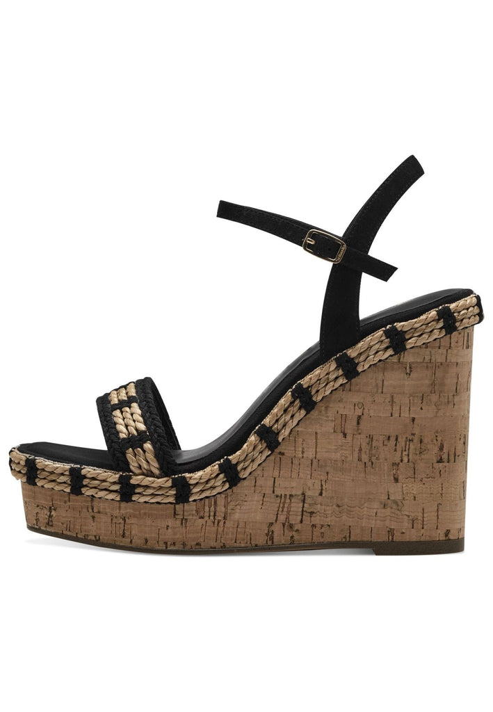 Tamaris Sandalen Leder Schwarz/Braun - surf4shoes