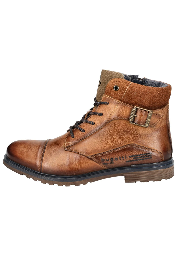Bugatti Stiefelette Nubukleder Cognac Warmfutter - surf4shoes