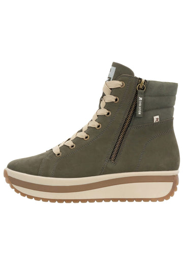 Rieker Stiefelette Glattleder Grün Warmfutter - surf4shoes