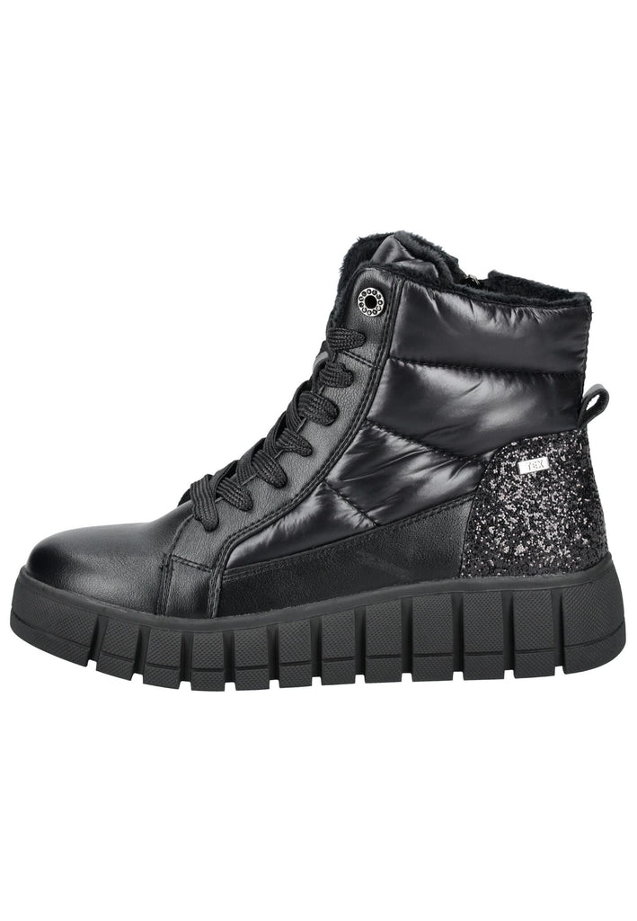 Tom Tailor Stiefelette Lederimitat/Textil Schwarz Warmfutter - surf4shoes