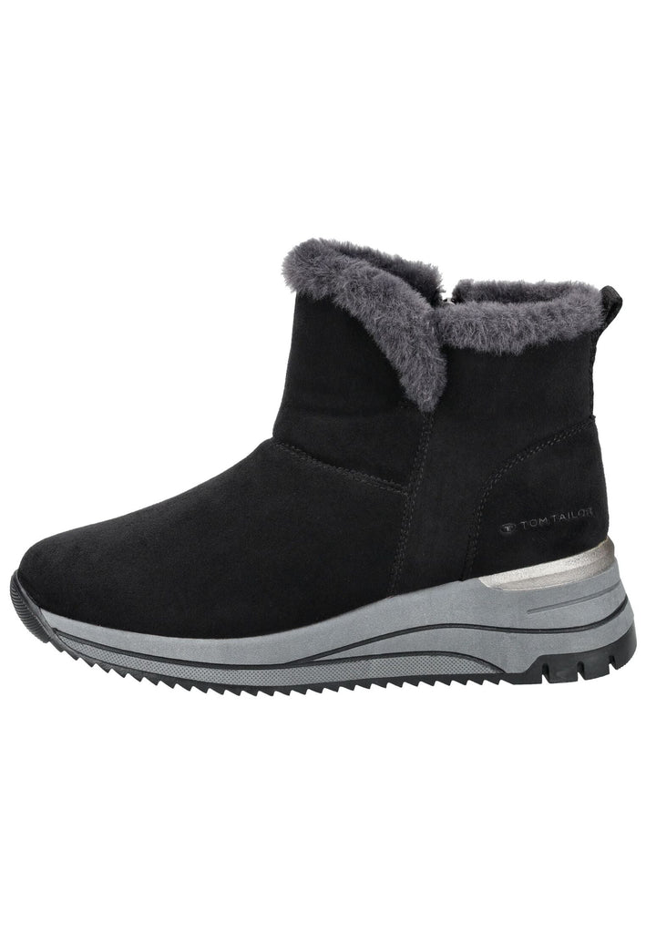 Tom Tailor Stiefel Lederimitat/Textil Schwarz Warmfutter - surf4shoes