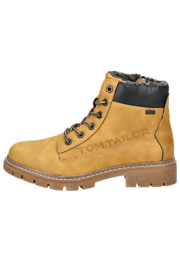 Tom Tailor Stiefelette Lederimitat/Textil Camel Warmfutter - surf4shoes