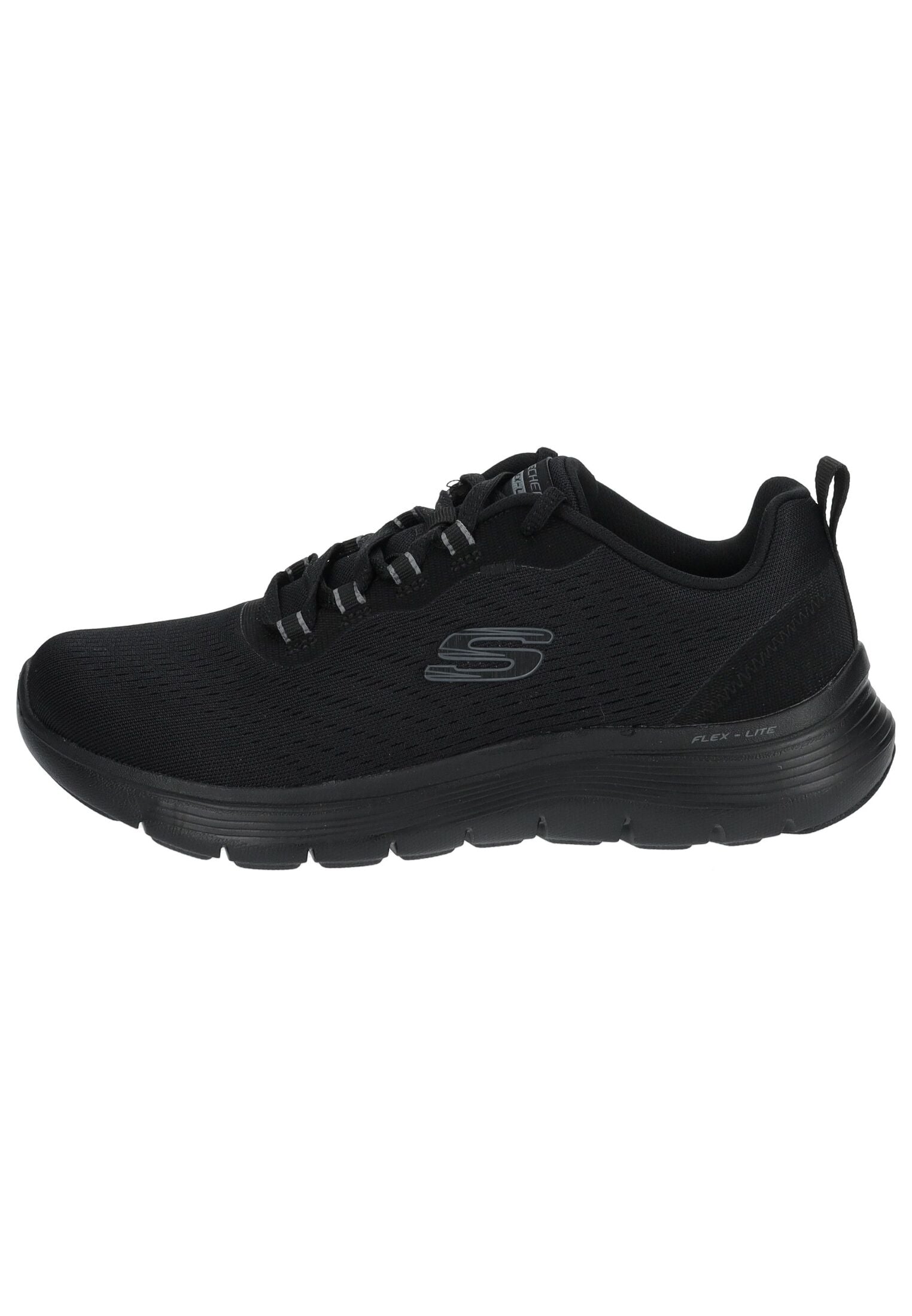 All black skechers trainers on sale