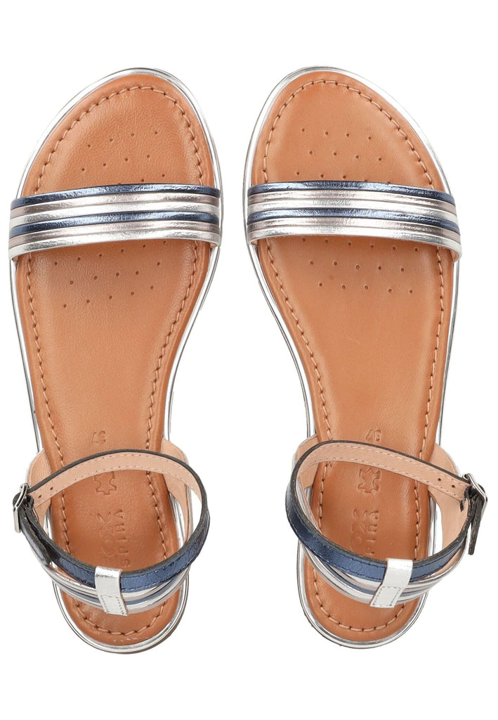 Geox Sandalen Leder Blau/Silber - surf4shoes