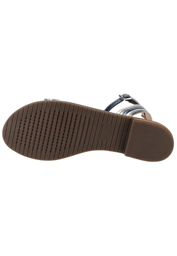 Geox Sandalen Leder Blau/Silber - surf4shoes