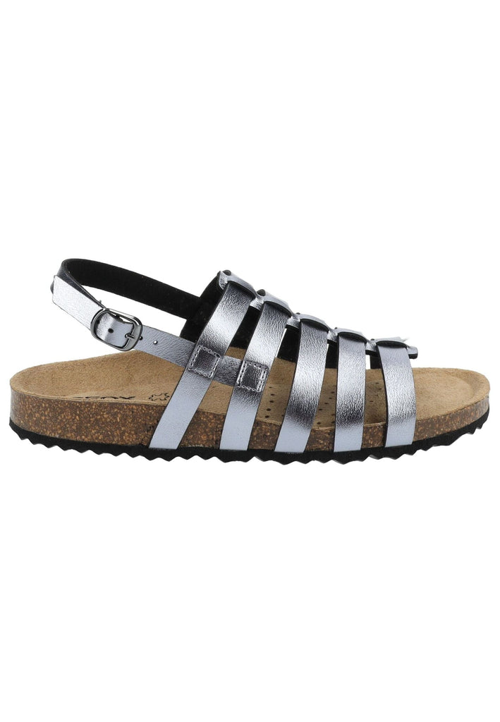 Geox Sandalen Lederimitat Metallic Anthracite - surf4shoes