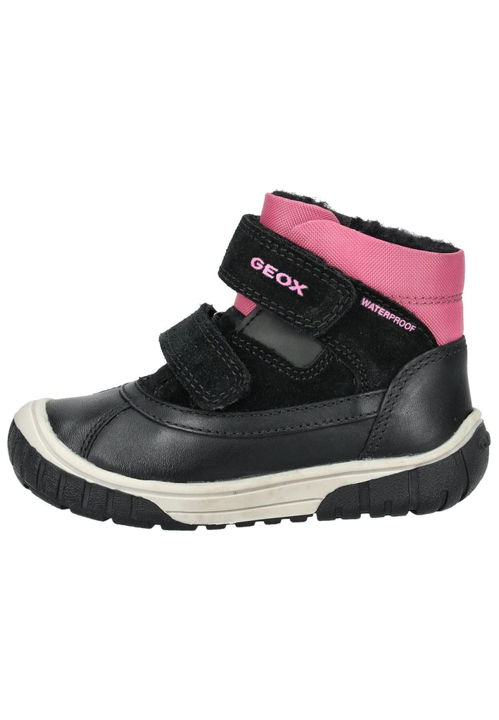 Geox Stiefelette Leder/Textil Schwarz/Pink Warmfutter - surf4shoes