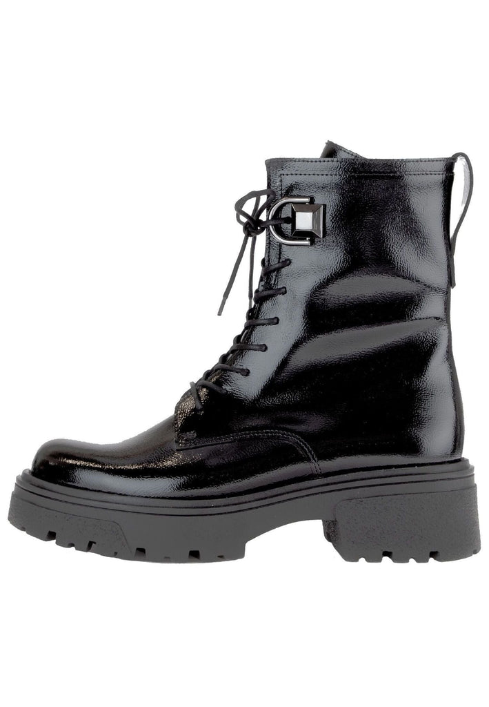 Gabor Stiefelette Leder Schwarz Lack Warmfutter - surf4shoes