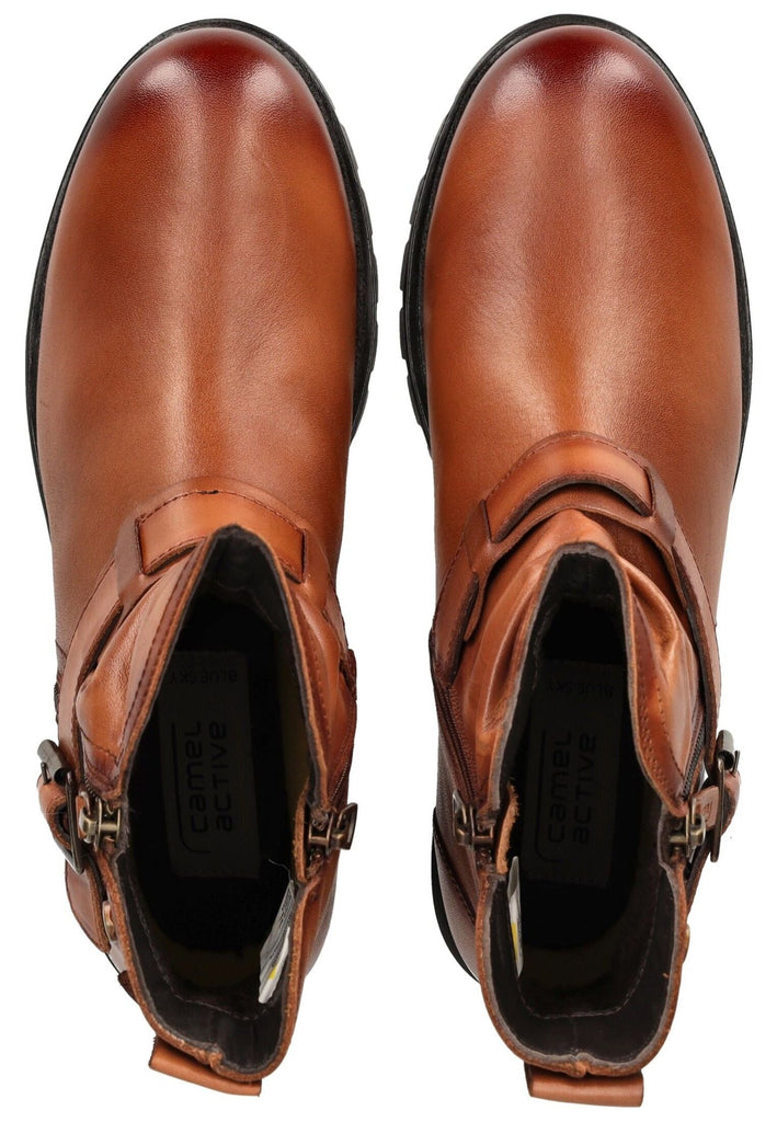 camel active Stiefelette Nappaleder Cognac - surf4shoes