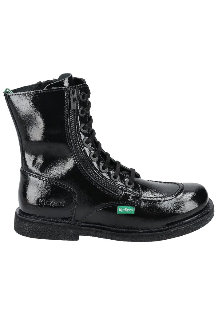 Kickers Stiefelette Leder Schwarz Lack - surf4shoes