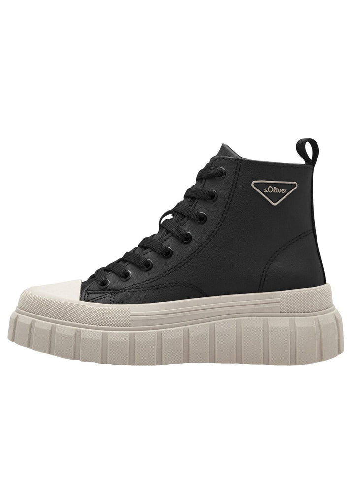 s.Oliver Sneaker Lederimitat/Textil Schwarz Warmfutter - surf4shoes