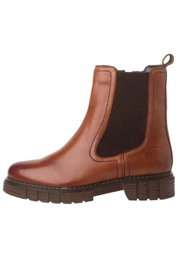 s.Oliver Stiefelette Leder/Textil Cognac - surf4shoes