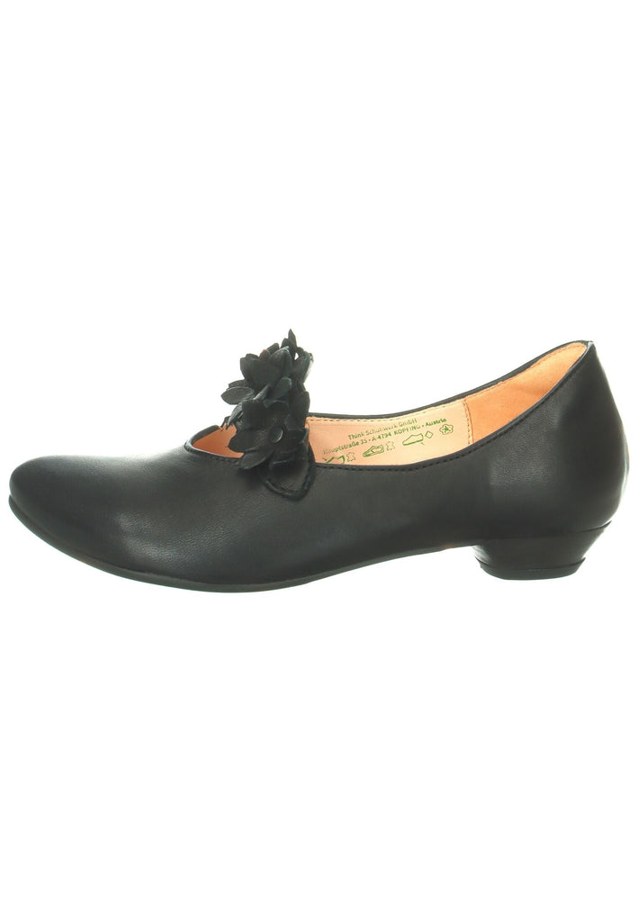 Think! Ballerinas Leder/Textil Schwarz Kombi - surf4shoes