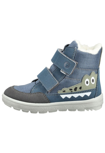 Ricosta Stiefelette Lederimitat/Textil Blau/Grau Warmfutter - surf4shoes