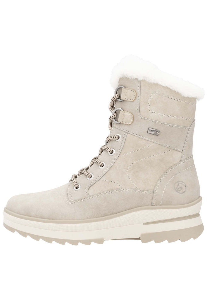 Remonte Stiefelette Veloursleder Hellgrau Warmfutter - surf4shoes