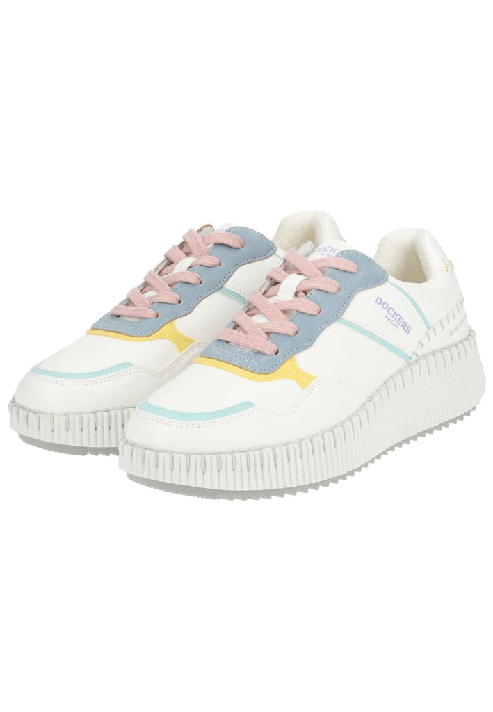 Dockers Sneaker Leder/Synthetik Weiß Kombi - surf4shoes