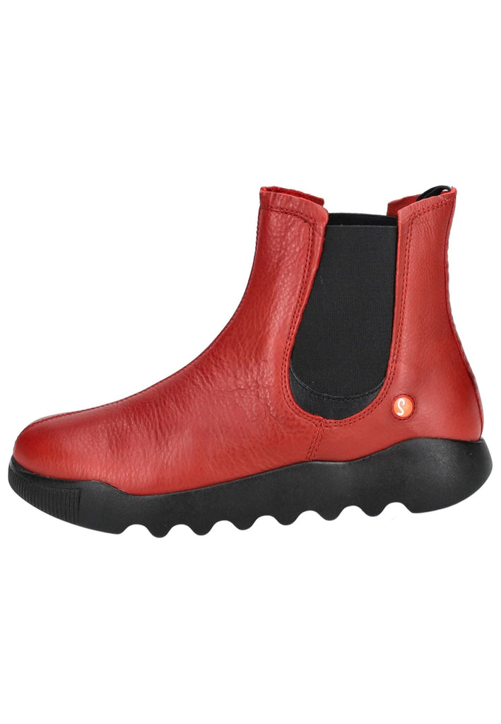 softinos Stiefelette Leder/Textil Rot/Schwarz - surf4shoes
