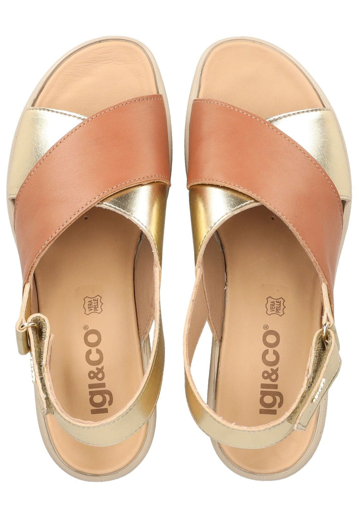 IGI&CO Sandalen Nappaleder Braun/Gold - surf4shoes