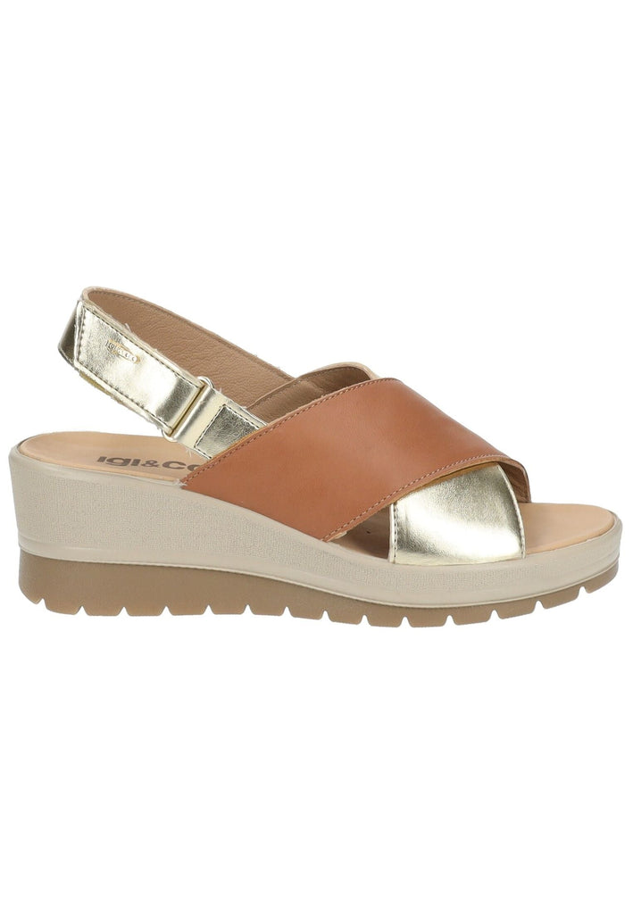 IGI&CO Sandalen Nappaleder Braun/Gold - surf4shoes