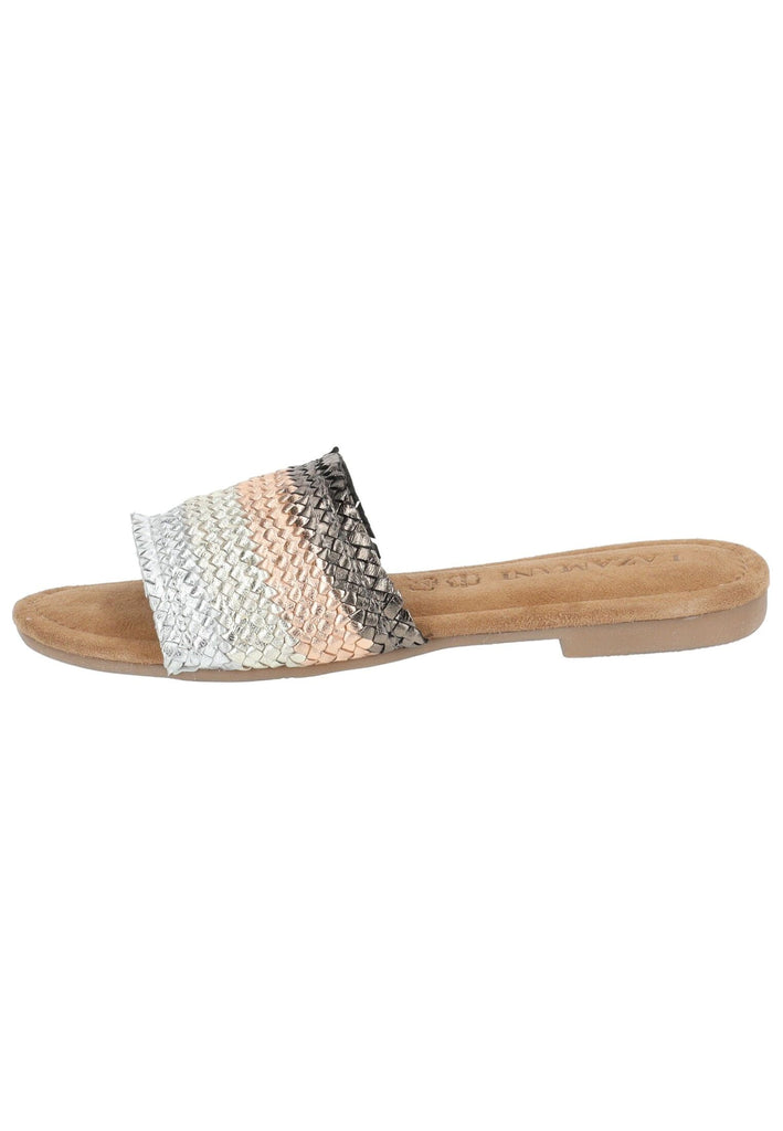 Lazamani Pantoletten Leder Gold - surf4shoes