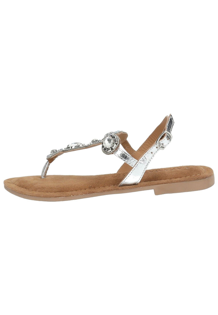 Lazamani Zehensteg Leder Silber - surf4shoes