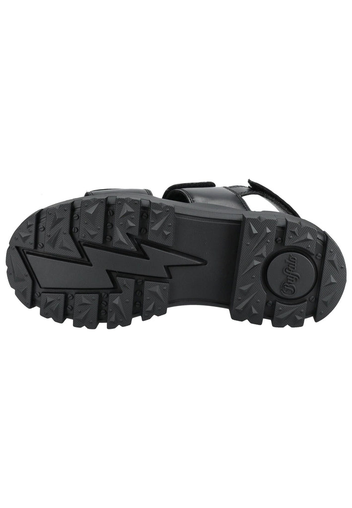 Buffalo Sandalen Lederimitat Schwarz - surf4shoes