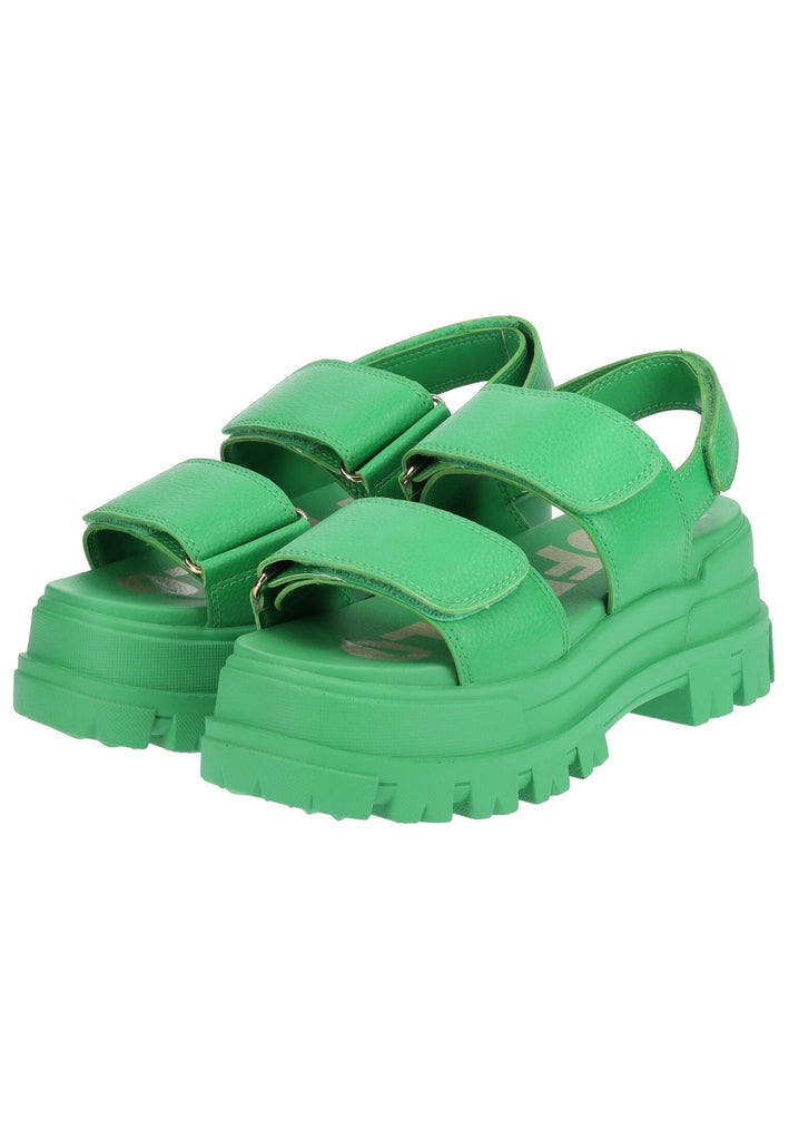 Buffalo Sandalen Lederimitat Grün - surf4shoes