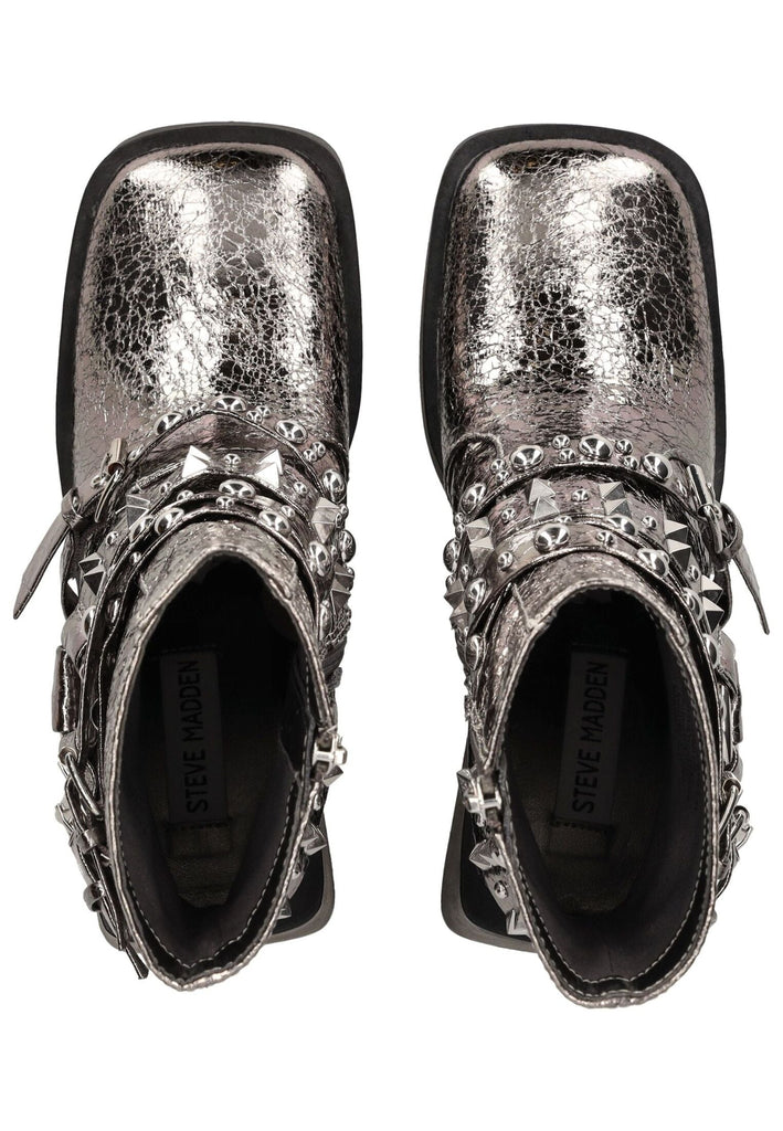 Steve Madden Stiefelette Lederimitat Pewter - surf4shoes