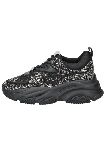 Steve Madden Halbschuhe Lederimitat/Mesh Schwarz/Silber - surf4shoes