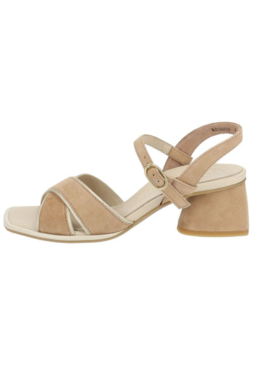Paul Green Sandalen Veloursleder Hellbraun - surf4shoes