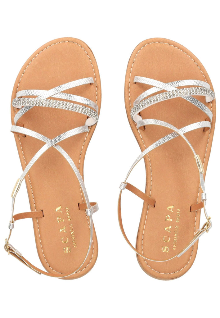 Scapa Sandalen Lederimitat Silber - surf4shoes
