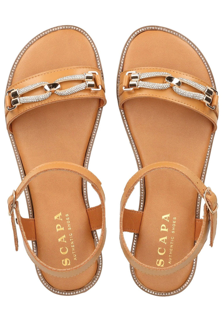 Scapa Sandalen Leder Camel - surf4shoes