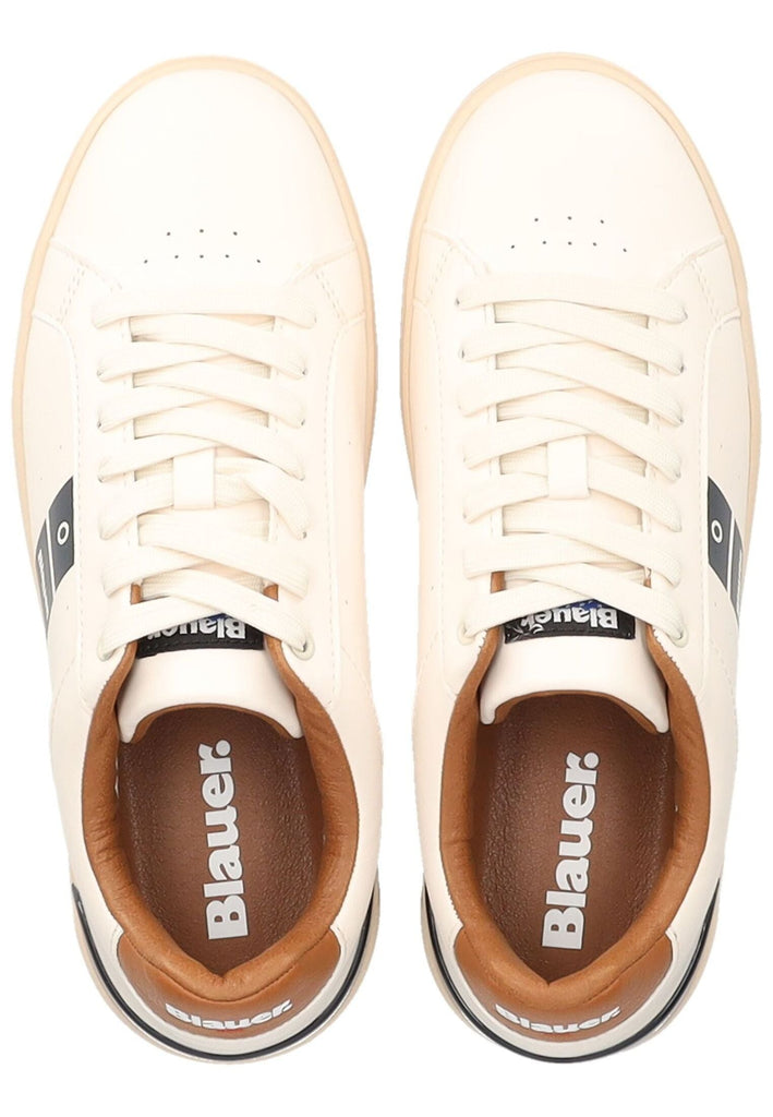 Blauer Sneaker Lederimitat Cream - surf4shoes