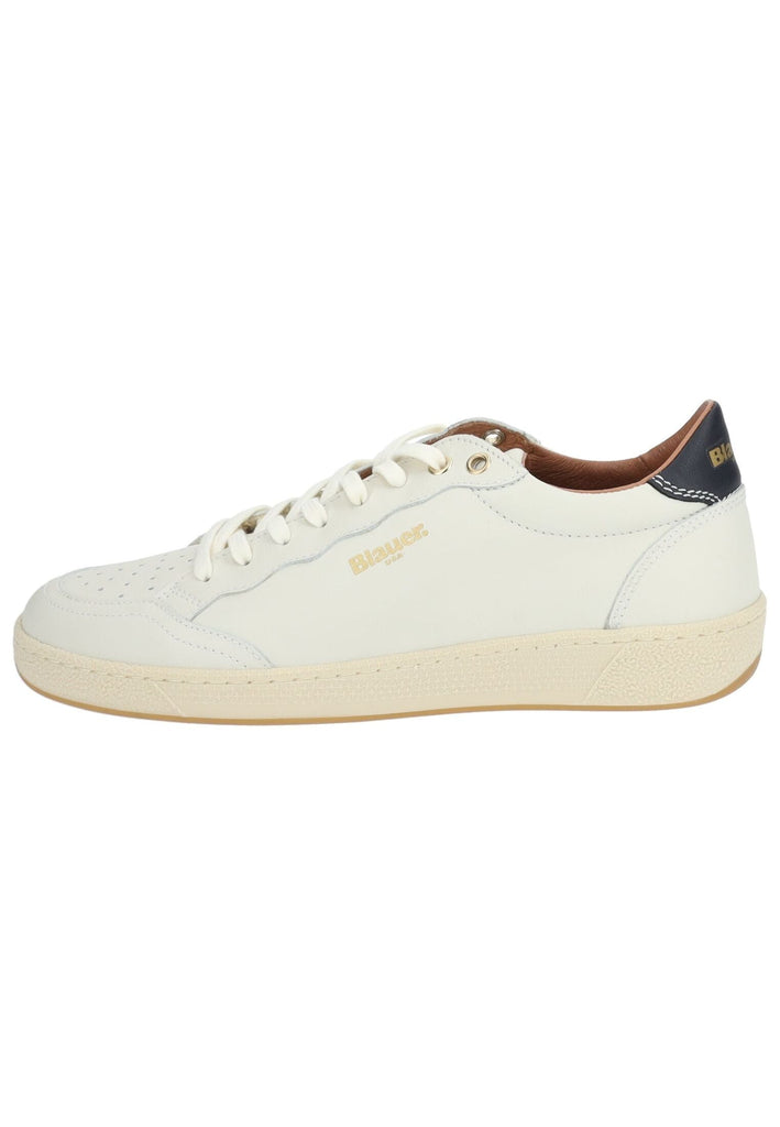 Blauer Sneaker Leder/Synthetik Weiß - surf4shoes