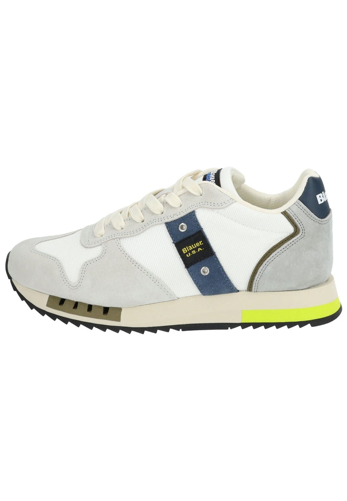Blauer Sneaker Leder/Textil Weiß/Grau - surf4shoes