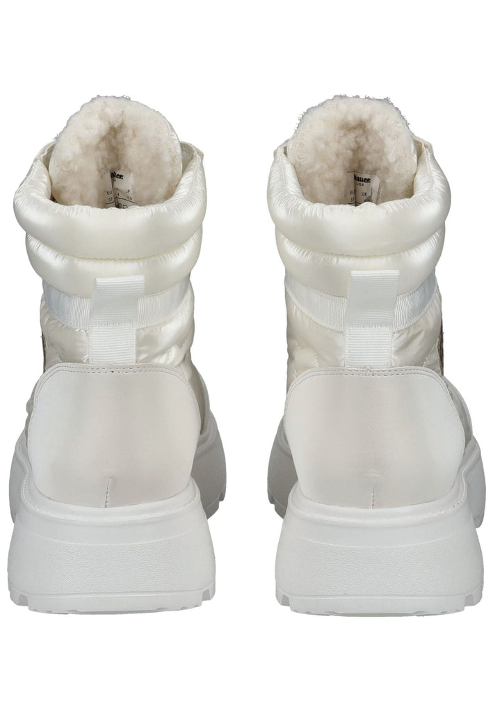 Blauer Stiefelette Lederimitat/Textil Weiß Warmfutter - surf4shoes