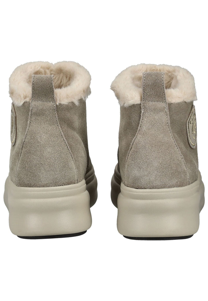 Blauer Stiefelette Veloursleder Taupe Warmfutter - surf4shoes