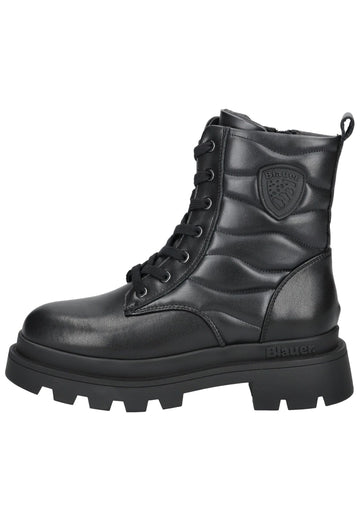 Blauer Stiefelette Leder/Synthetik Schwarz - surf4shoes