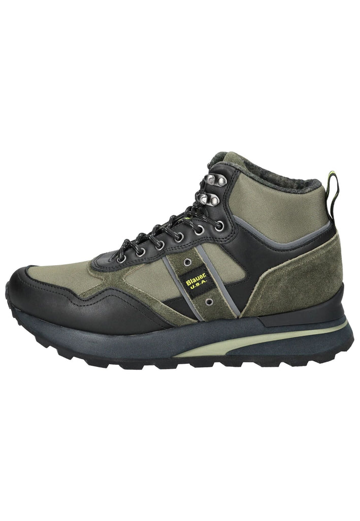 Blauer Stiefelette Veloursleder/Textil Grün/Schwarz Warmfutter - surf4shoes
