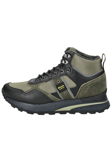 Blauer Stiefelette Veloursleder/Textil Grün/Schwarz Warmfutter - surf4shoes