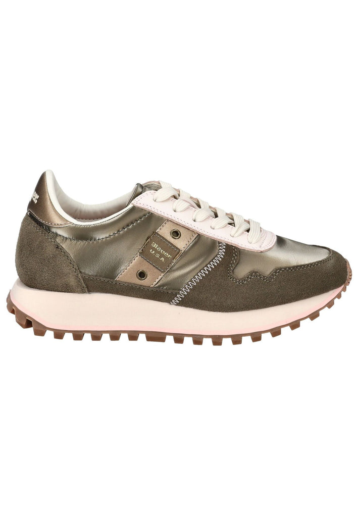 Blauer Sneaker Veloursleder Taupe - surf4shoes
