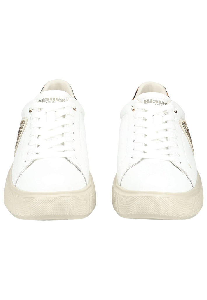 Blauer Sneaker Leder/Synthetik Weiß Kombi - surf4shoes