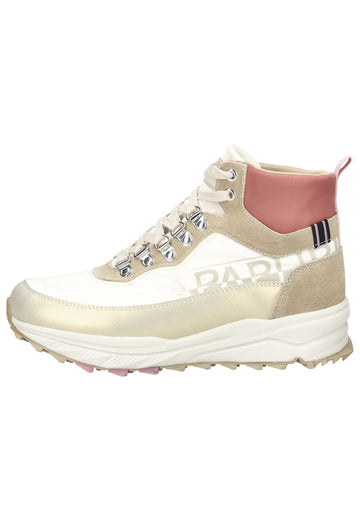 Napapijri Stiefelette Veloursleder/Textil Weiß/Beige - surf4shoes