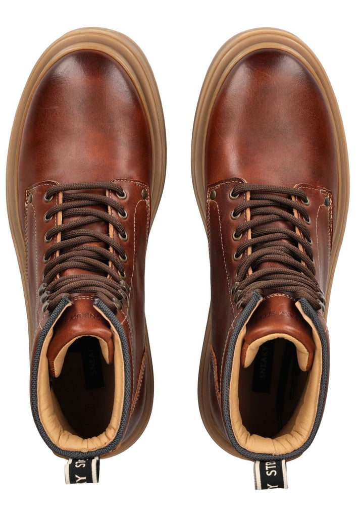 Sneaky Steve Stiefelette Leder Cognac Warmfutter - surf4shoes
