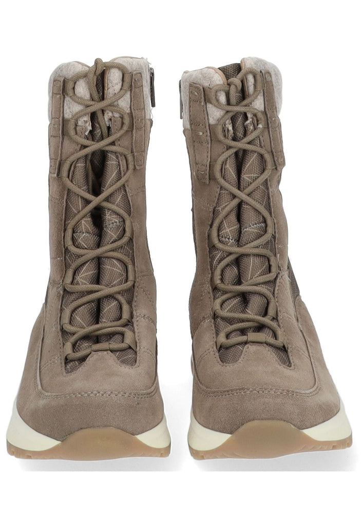 Tamaris Comfort Stiefelette Leder/Textil Taupe Warmfutter - surf4shoes