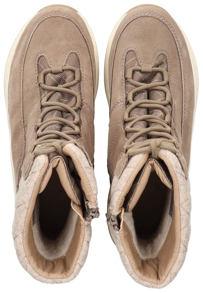 Tamaris Comfort Stiefelette Leder/Textil Taupe Warmfutter - surf4shoes