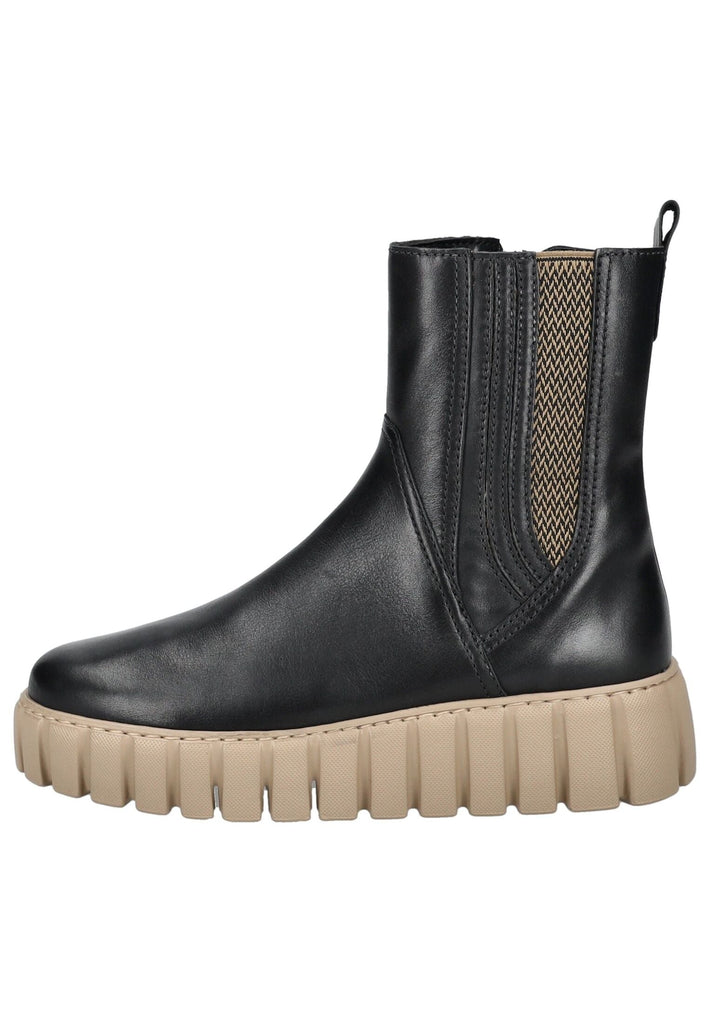 Gabor Comfort Stiefelette Leder/Textil Schwarz/Beige - surf4shoes