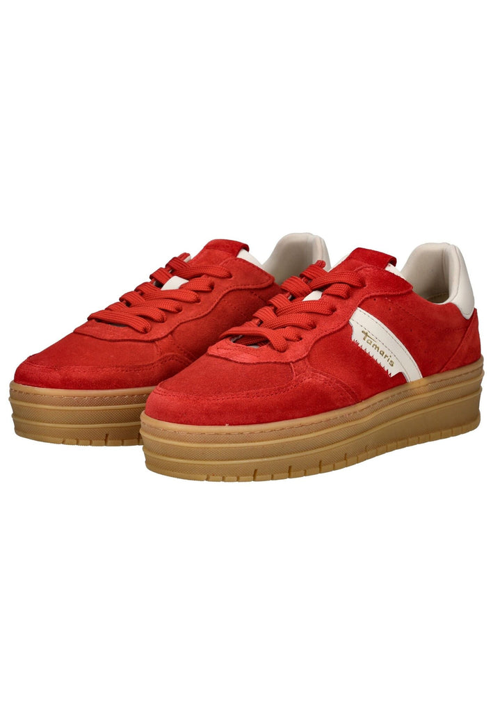 Tamaris Sneaker Leder/Synthetik Rot - surf4shoes