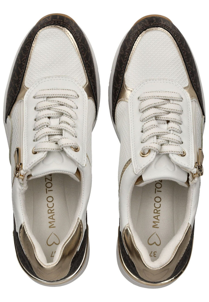 Marco Tozzi Sneaker Lederimitat Weiß/Schwarz - surf4shoes