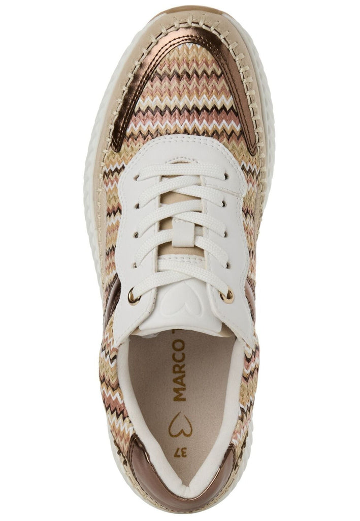 Marco Tozzi Sneaker Lederimitat Beige/Braun - surf4shoes